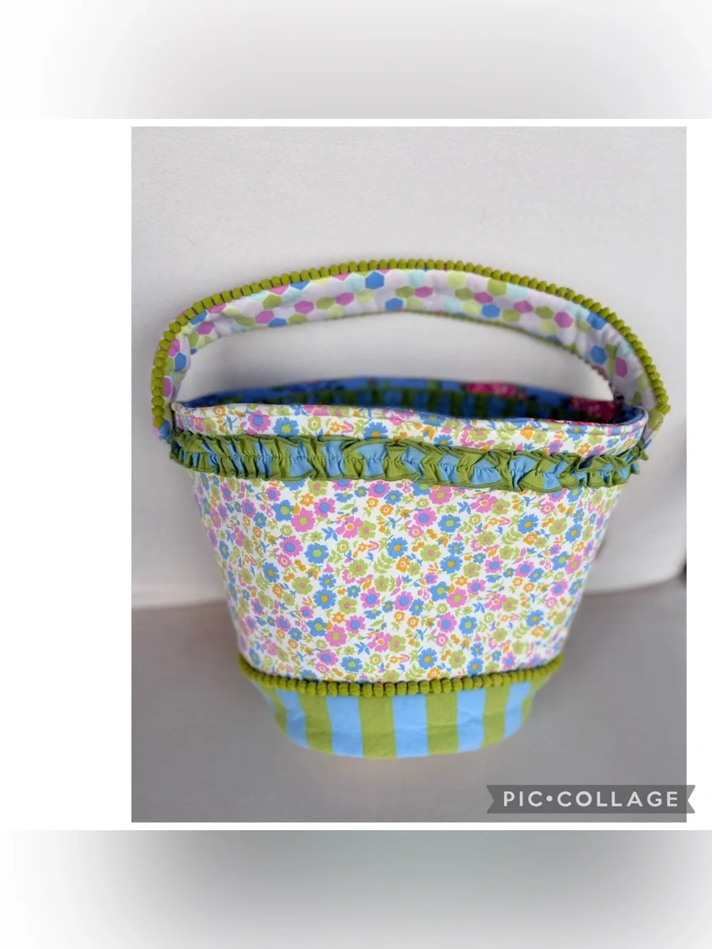 NWT Matilda Jane Floral Easter Basket Spring Bunny Egg Hunt Keepsake Tote